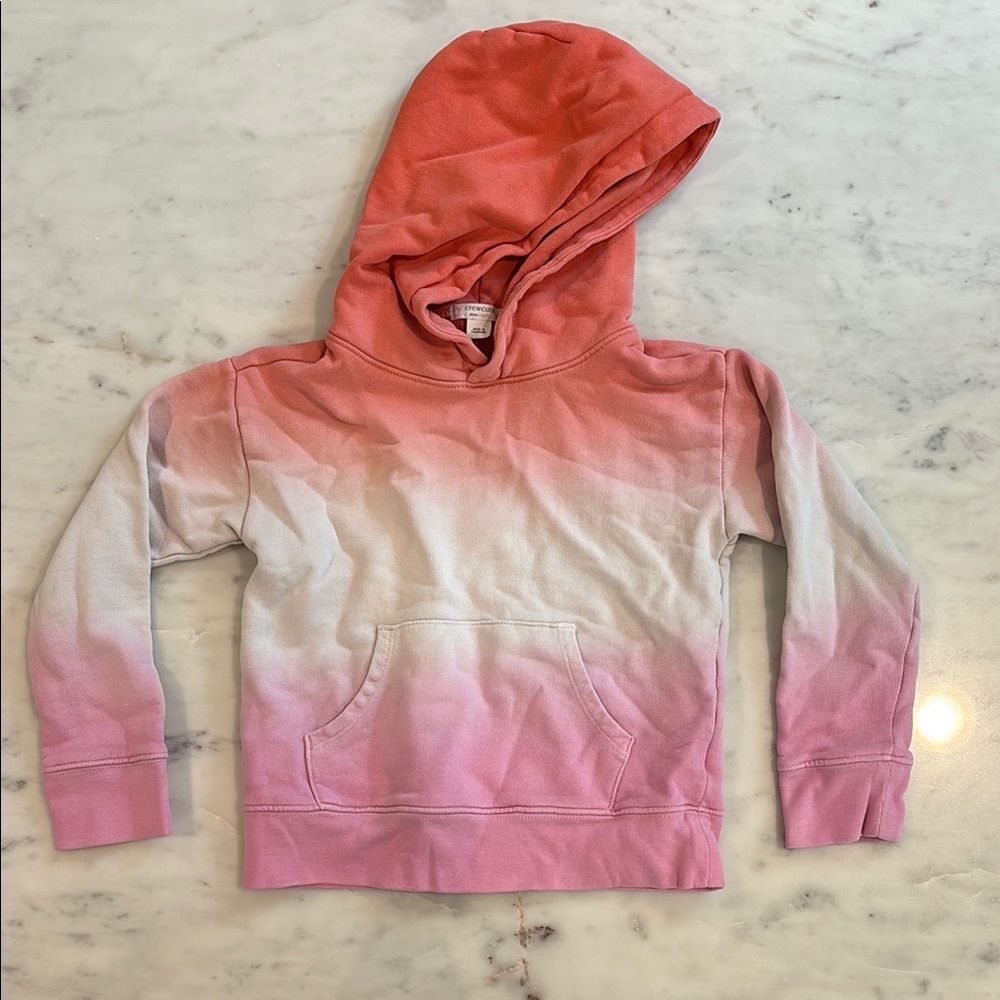 Crewcuts Pink and White Ombré Hoodie